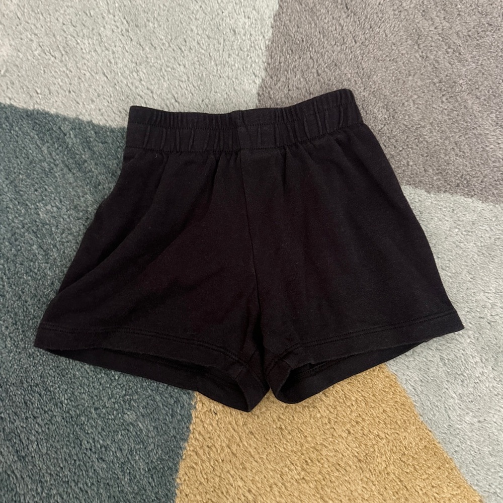 Kids Black Elastic-Waist Casual Shorts